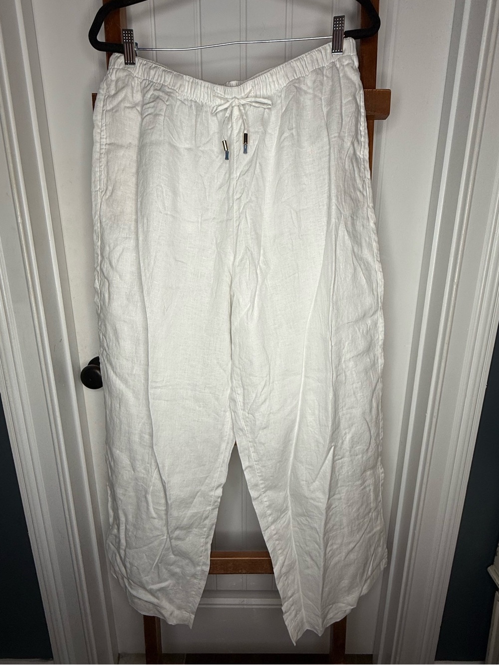C&C California 100% Linen White Pull-On Pants Size XL